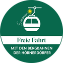 Logo „Freie Fahrt mit den Bergbahnen der Hörnerdörfer“ – kostenloses Bergbahnticket für Gäste des Ferienhofs Eger