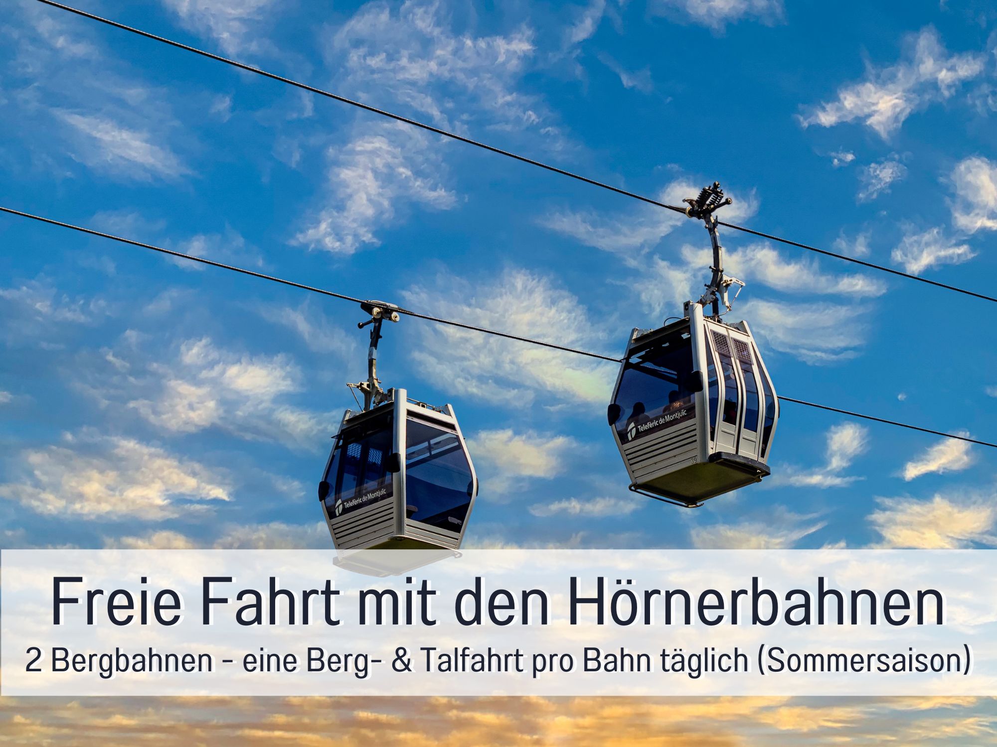 Freie Fahrt mit den Hörnerbahnen – Gäste des Ferienhof Eger erhalten täglich eine kostenlose Berg- und Talfahrt mit zwei Bergbahnen in der Sommersaison